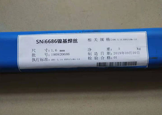 سعر جيد ERNiCrMo-14 سلك لحام النيكل بقوة تسحب 690 MPa للسبيكة الأساسية النيكل 686 ونقطة الانصهار 1338-1380 °C متصل